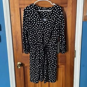 NWT luxology long sleeve women’s polka dot dress
